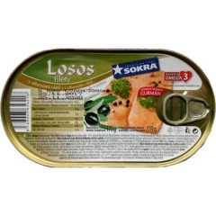 Ryby Filety z lososa v olivovom oleji 170g Sokra
