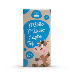 Mlieko trvanliv 1,5% 1L Euromilk