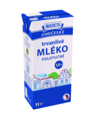 Mlieko trvanliv 1,5% 1L Jihoesk Madeta