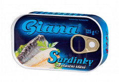 Ryby Sardinky vo vlastn.��ave 125g Giana