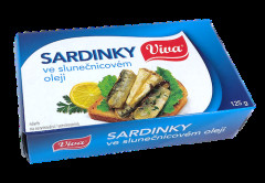 Ryby Sardinky slnenicov olej 125g Viva EO