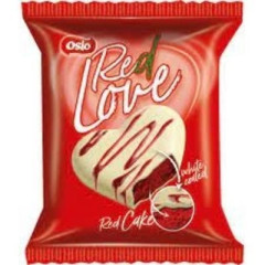 Red Cake Love v bielej a kokosovej poleve 50g